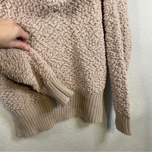 𝅺FAVLUX Women's Popcorn Hoodie Tan Oversized Sweater S - Picture 5 of 12